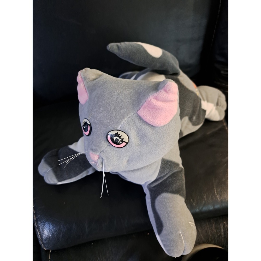 1985 Tonka Pound Pup Purries Gray Cat Kitten Plush Large Stuffed Toy Vintage Box